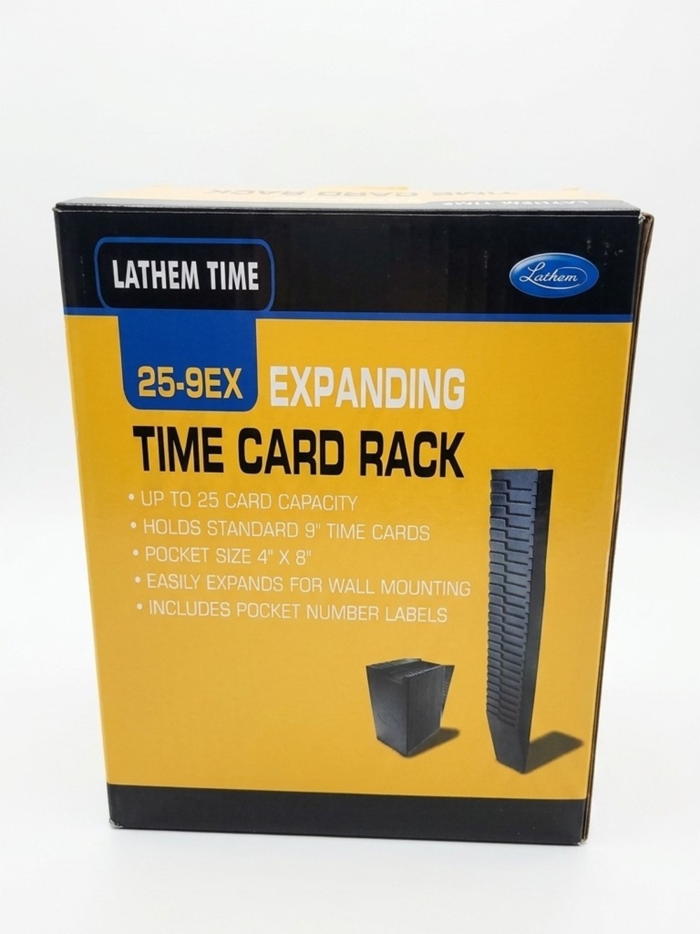 Lathem Time 25-9EX Expanding Time Card Rack - Yellow/Black
